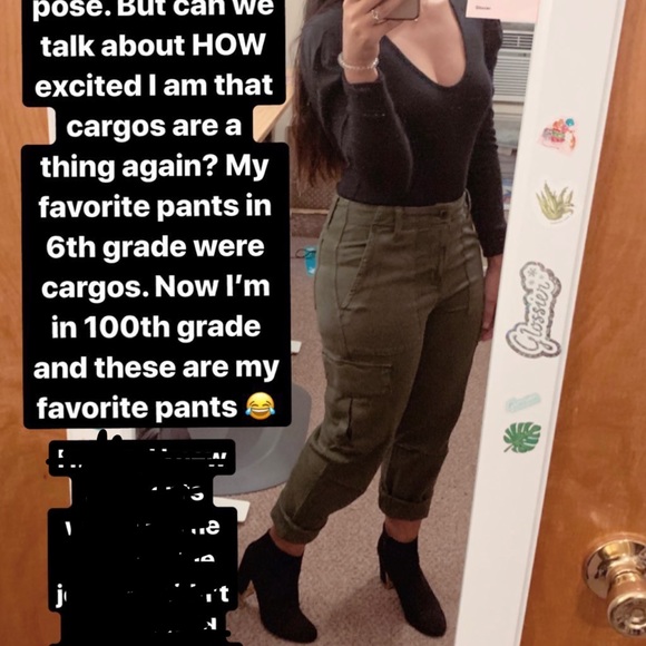 Hudson Jeans Jane Slim Cropped Cargo Pants in Army Green - Picture 6 of 6